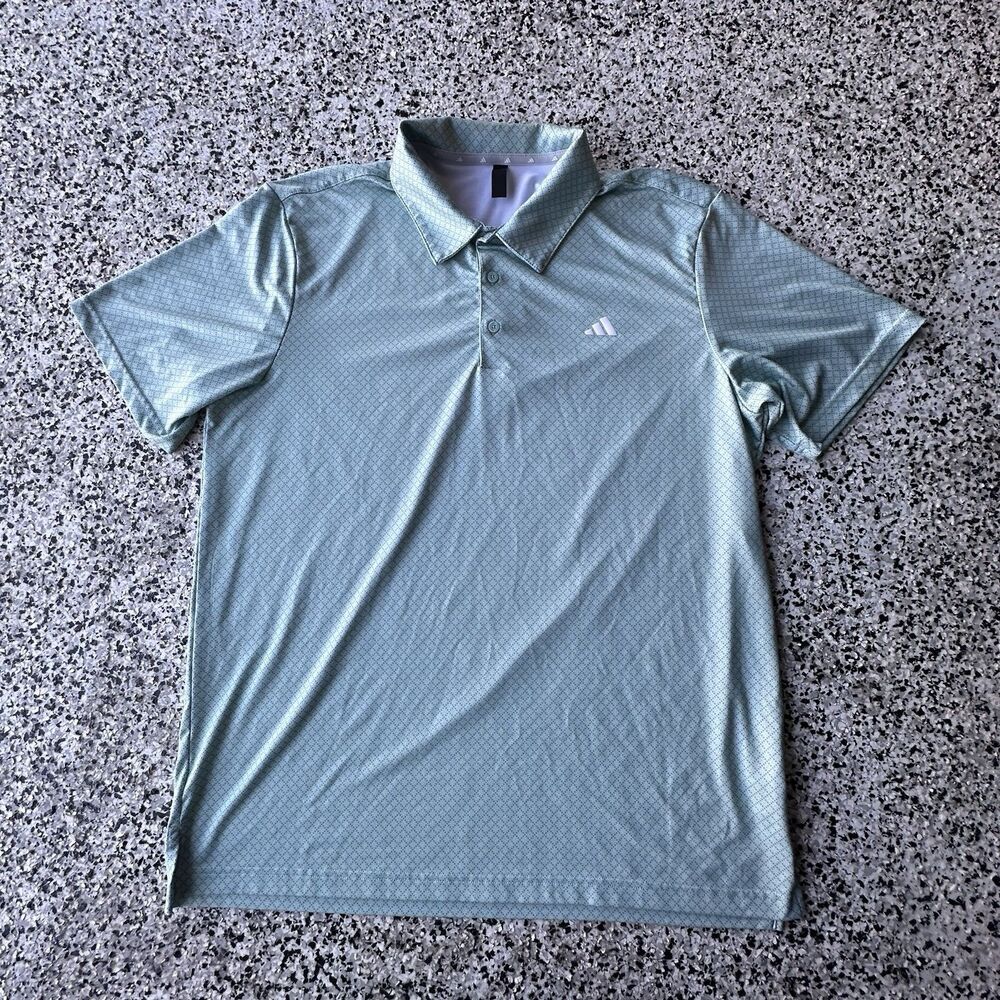 Adidas Golf Polo Mens XL All Over Print Diamonds Performance Collared Shirt